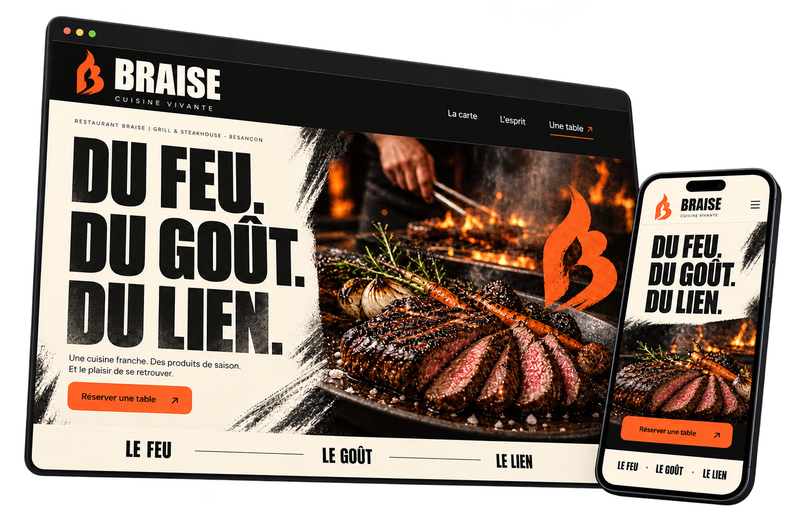 Site BRAISE illustrant un site suivi dans le temps